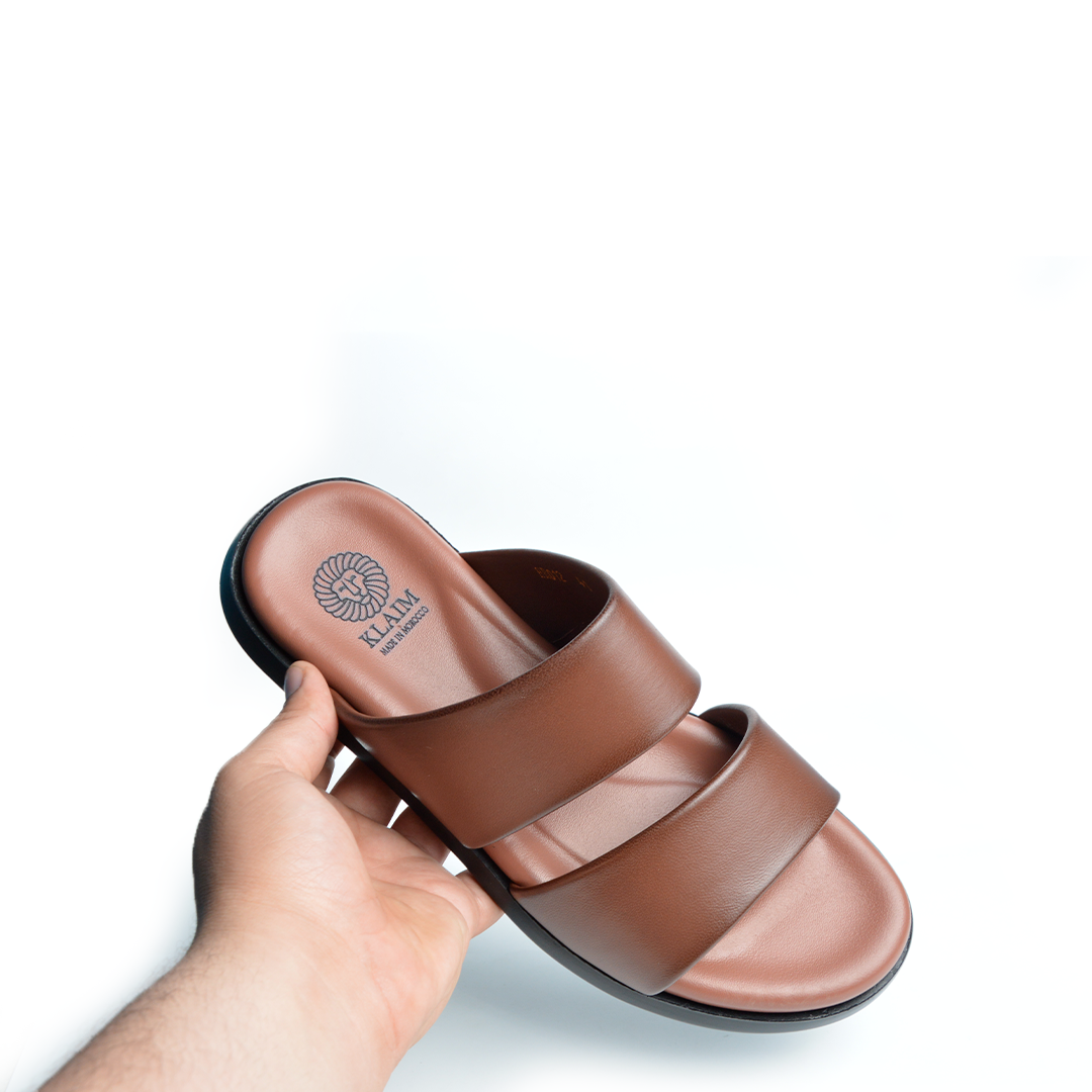 Sandale En Cuir Rf 0012 Tabac