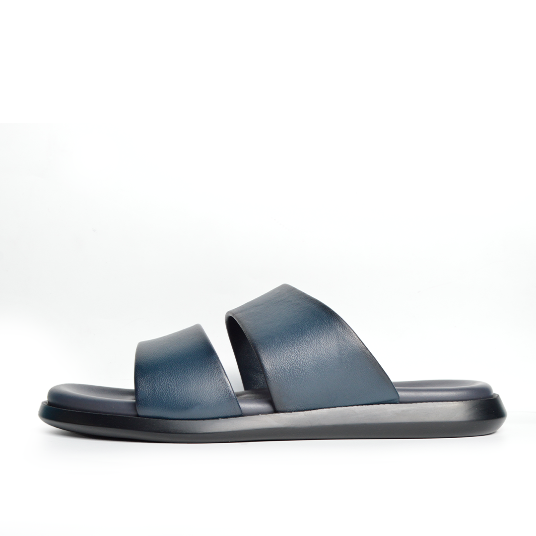 Sandale En Cuir Rf 0012 Bleu Marine