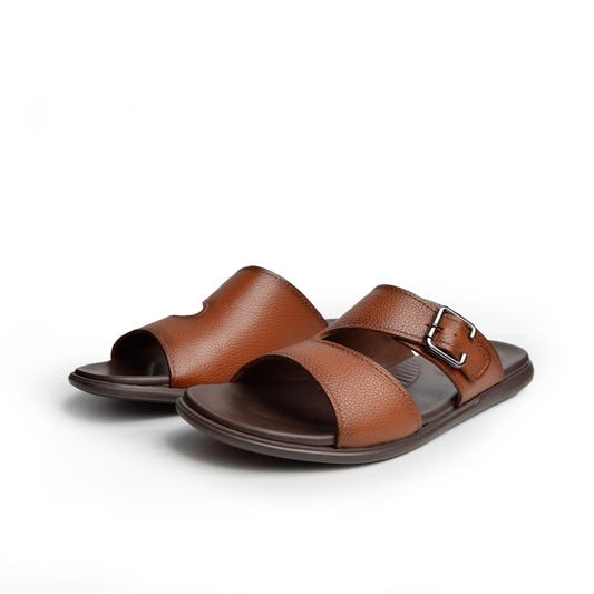 Sandale En Cuir  Rf 209 Tabac