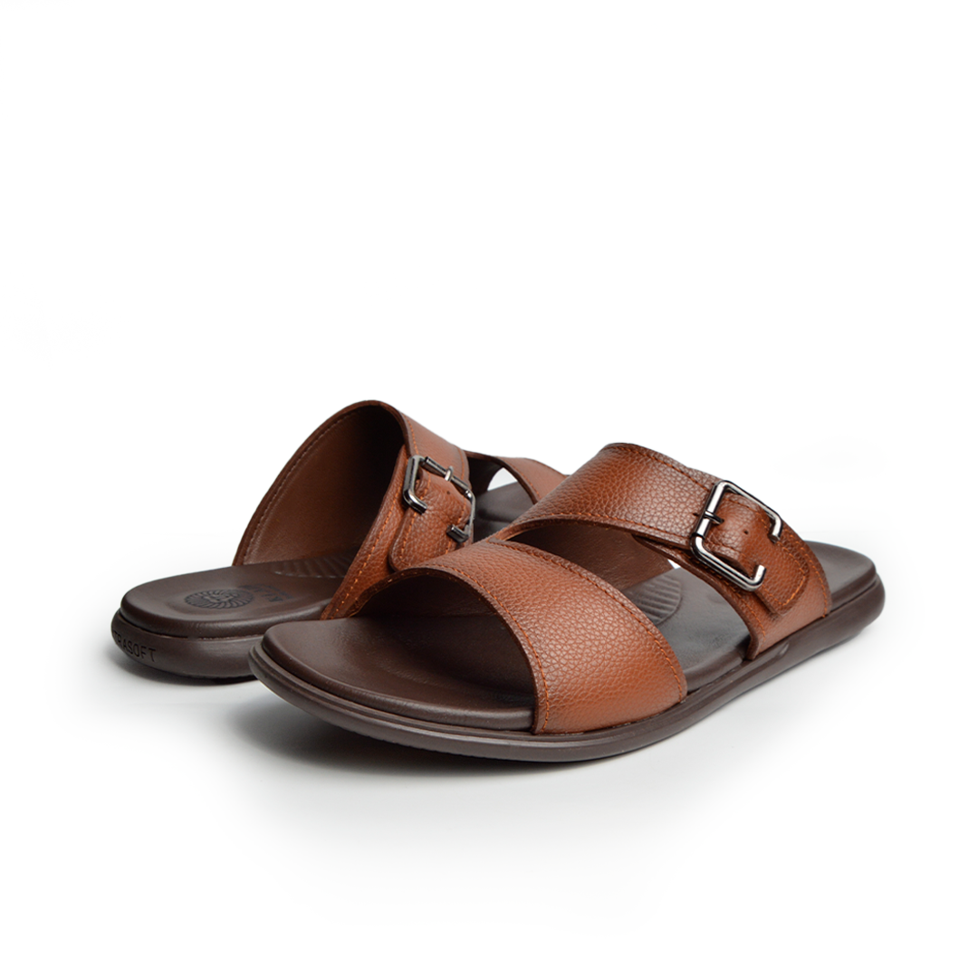 Sandale En Cuir  Rf 209 Tabac