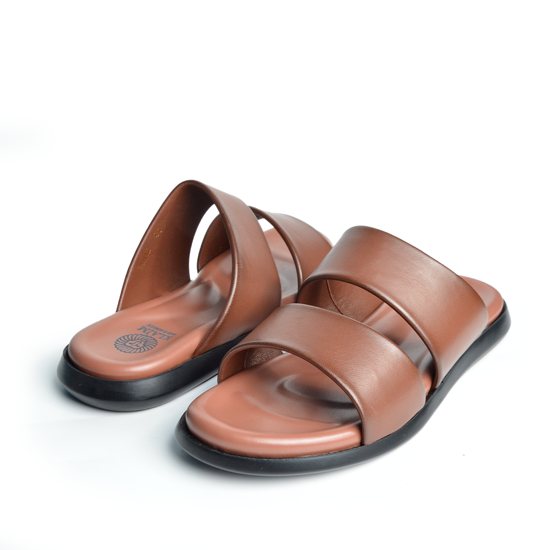 Sandale En Cuir  Rf 0012 Tabac