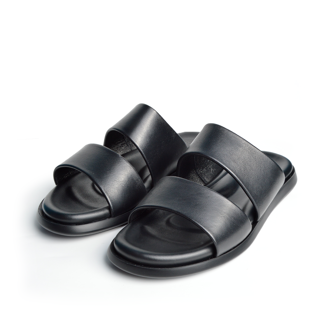Sandale En Cuir  Rf 0012 Noir