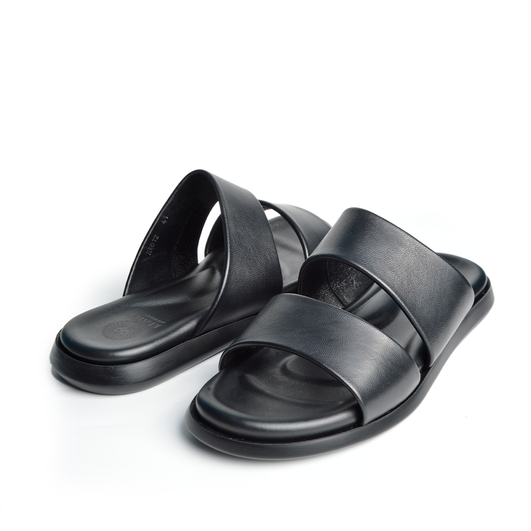 Sandale En Cuir  Rf 0012 Noir