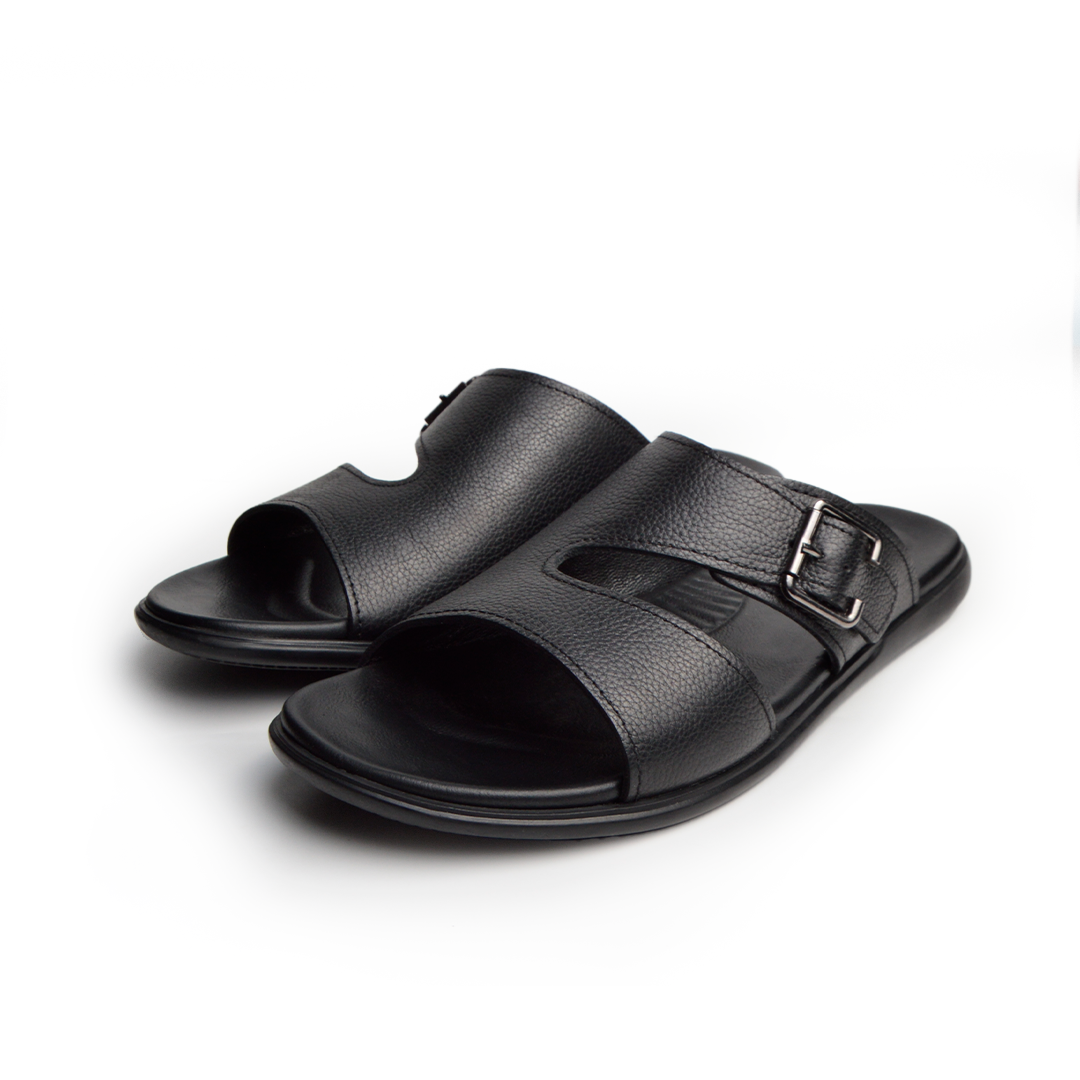 Sandale En Cuir  Rf 209 Noir