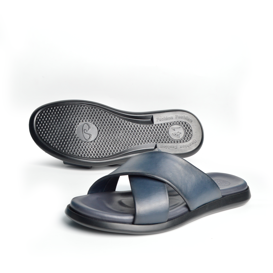 Sandale En Cuir Evo Rf 0011 Bleu Marine