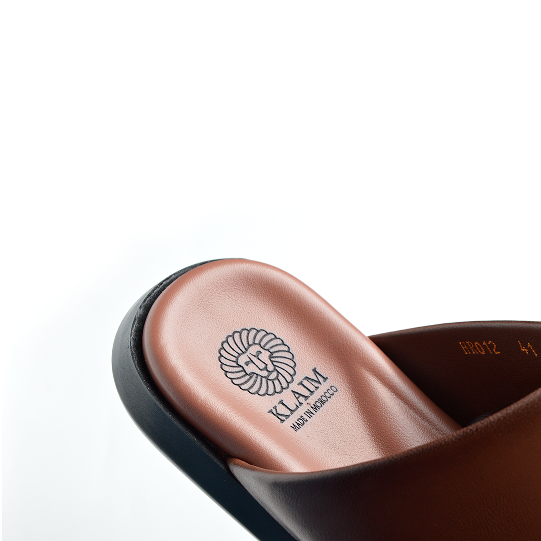 Sandale En Cuir  Rf 1012 Tabac