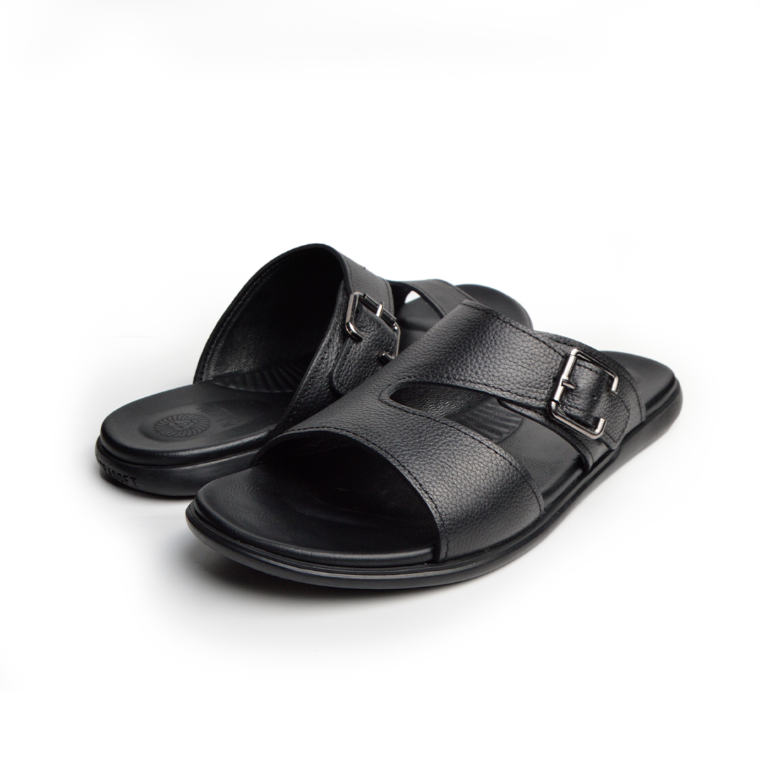 Sandale En Cuir  Rf 209 Noir