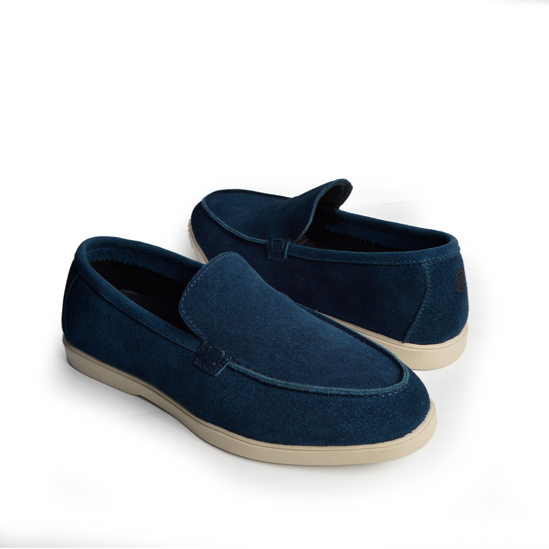 Ballerine daim Confort Bleu marine