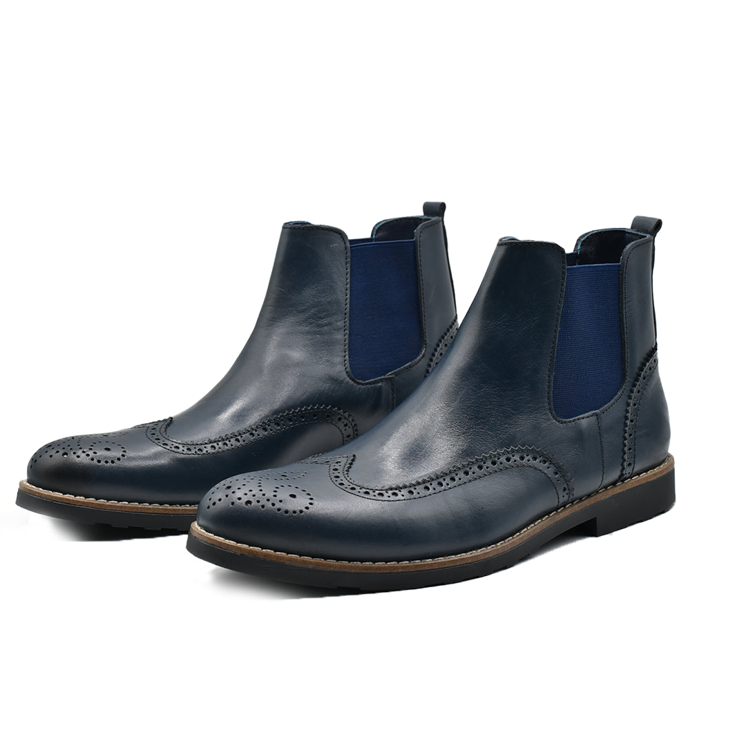 BOTTINE EN CUIR DANIEL BLEU