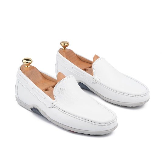 Grand Seigneur BMN Mocassin En Cuir blanc