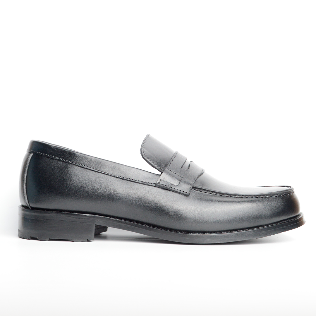 COLLEGE  CHAUSSURE CLASS EN CUIR NOIR RF:015