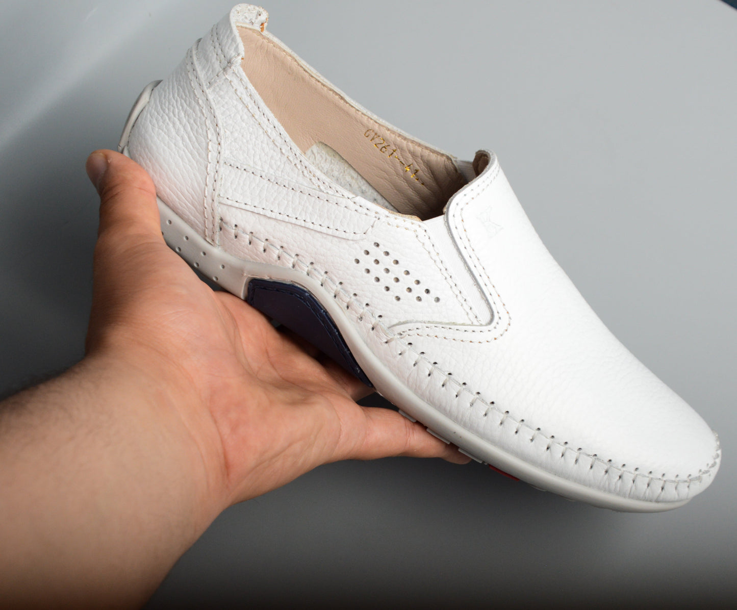 Grand Seigneur S Mocassin En Cuir BLANC