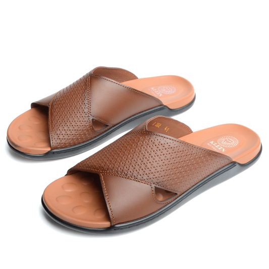 Sandale Boss En Cuir Marron