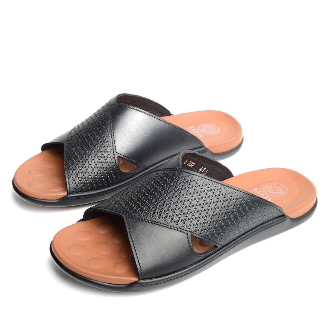 Sandale Boss En Cuir Noir