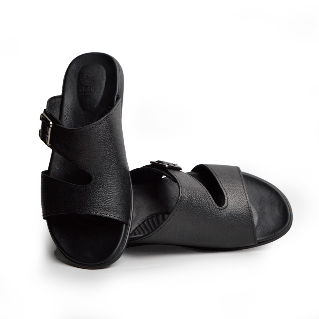 Sandale En Cuir  Rf 209 Noir