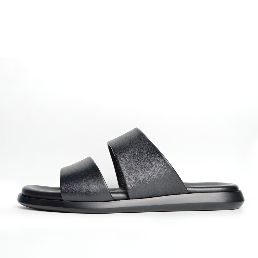 Sandale En Cuir  Rf 0012 Noir