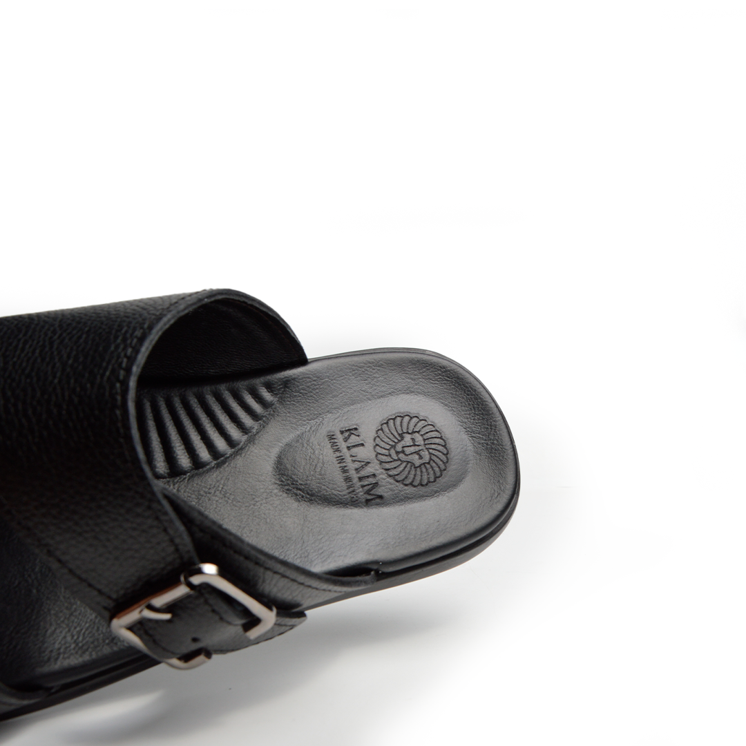 Sandale En Cuir  Rf 209 Noir