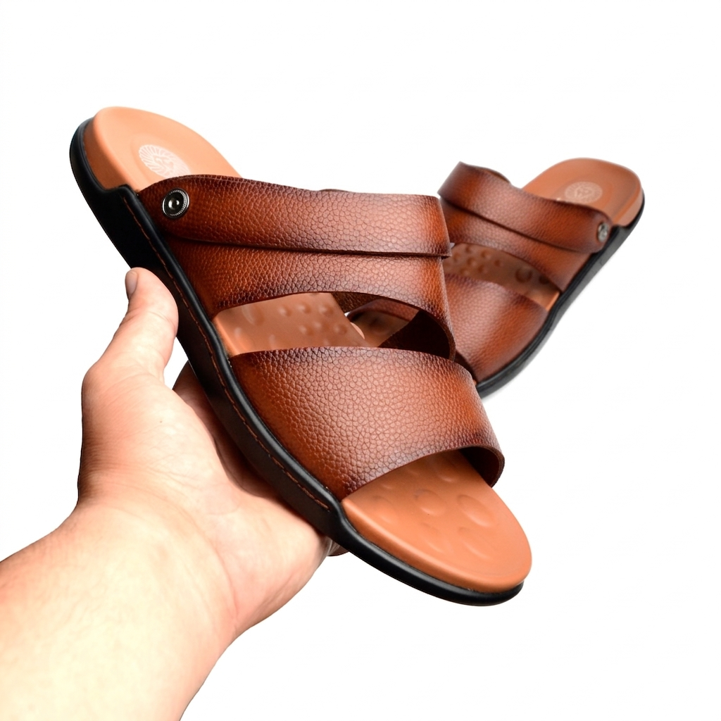 Sandale 103S En Cuir Tabac