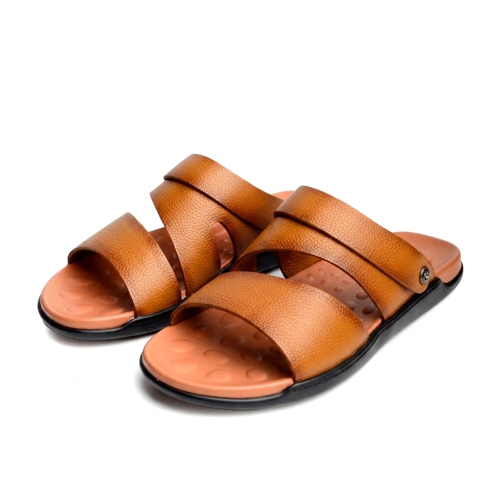 Sandale 103S En Cuir Tabac