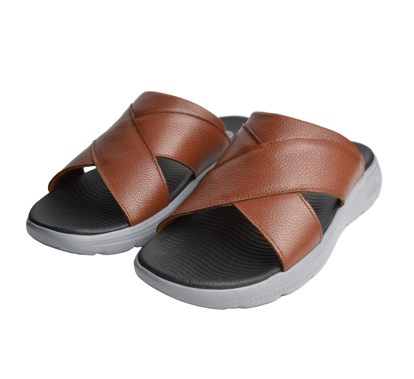 Sandale En Cuir  Rf202 Tabac Eva