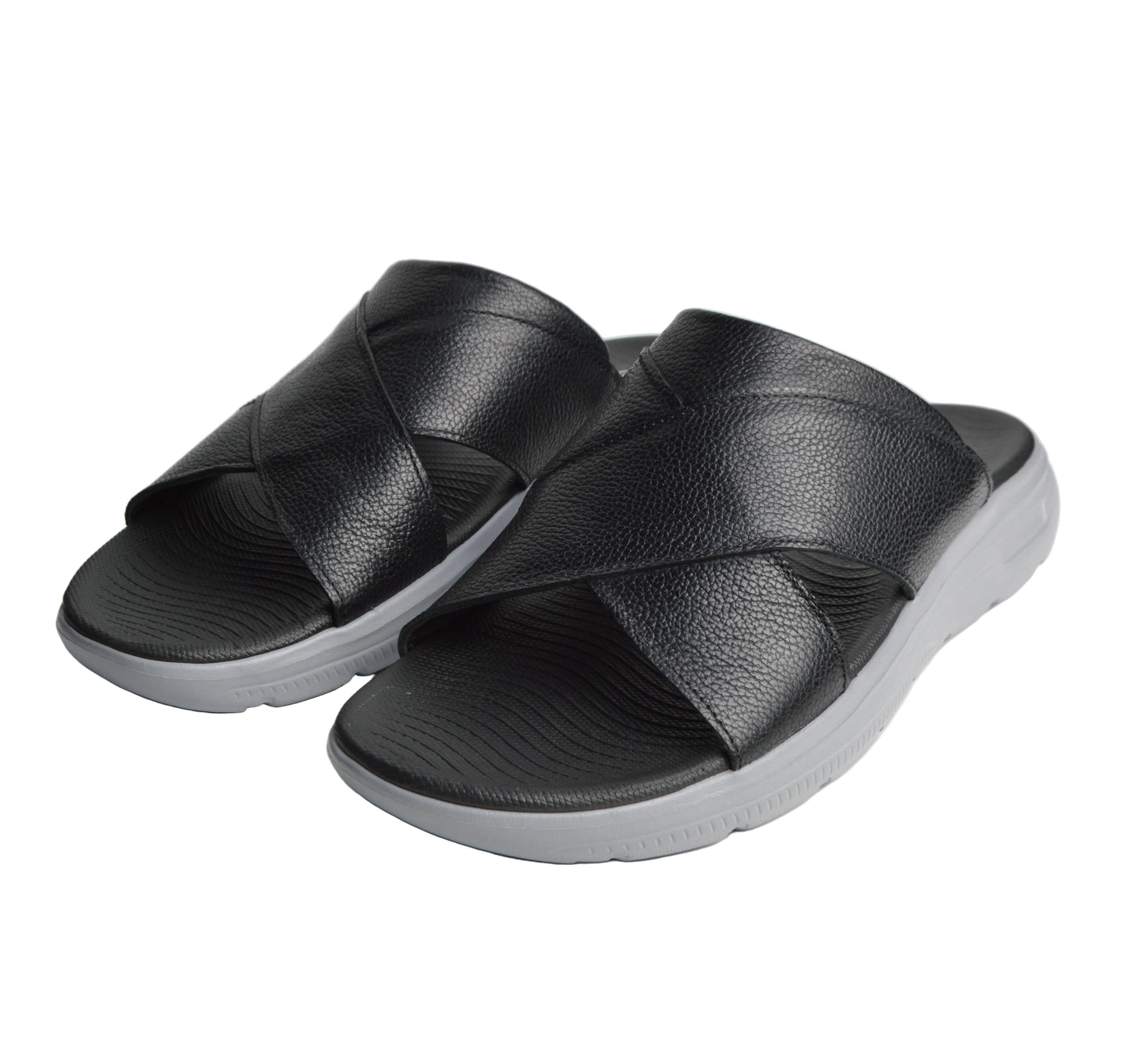Sandale En Cuir  Rf202 Noir Eva