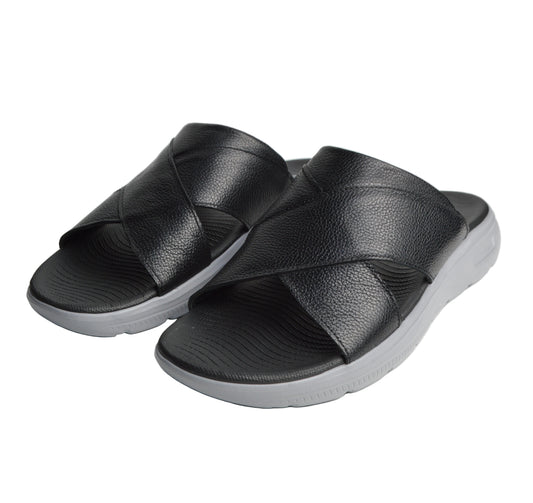 Sandale En Cuir  Rf202 Noir Eva