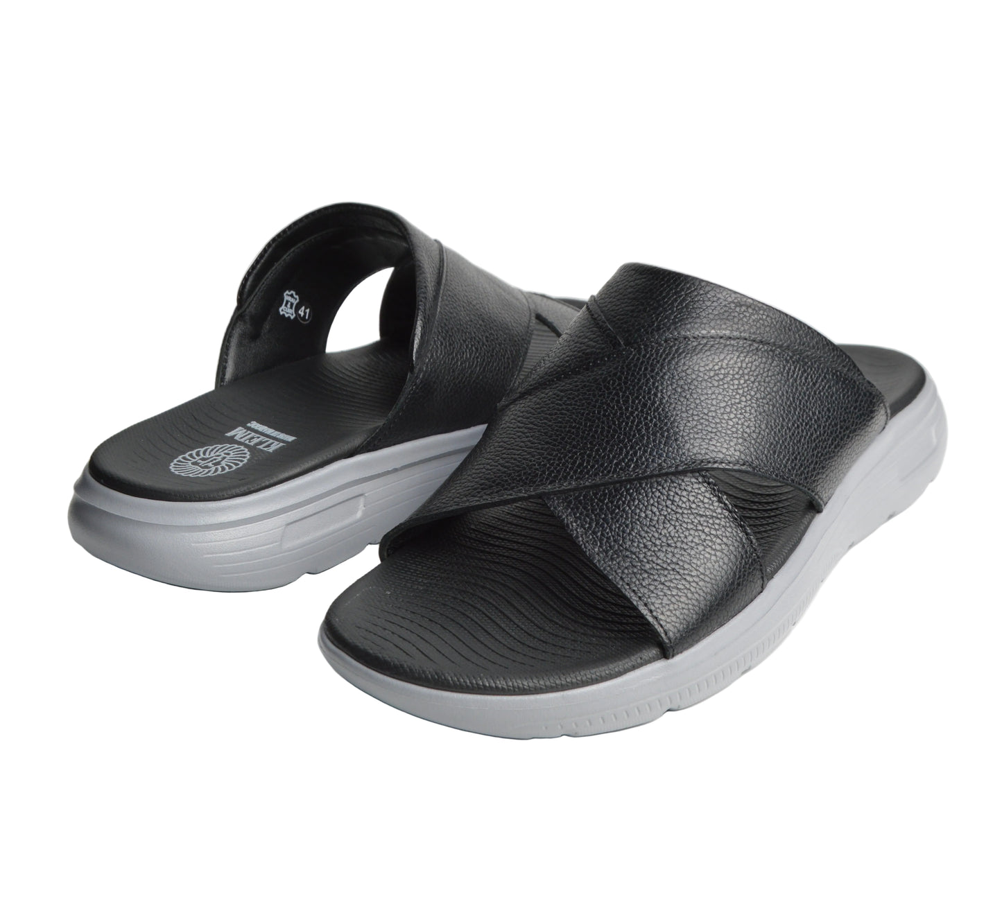Sandale En Cuir  Rf202 Noir Eva