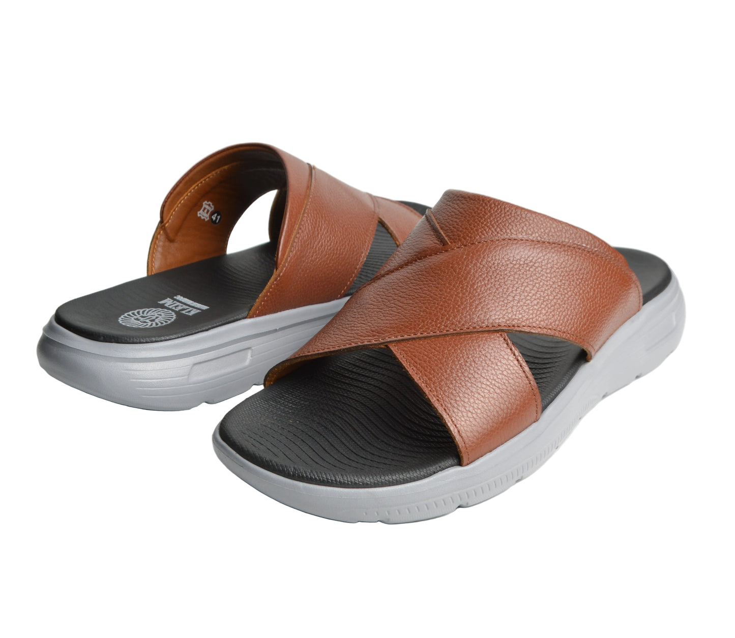 Sandale En Cuir  Rf202 Tabac Eva