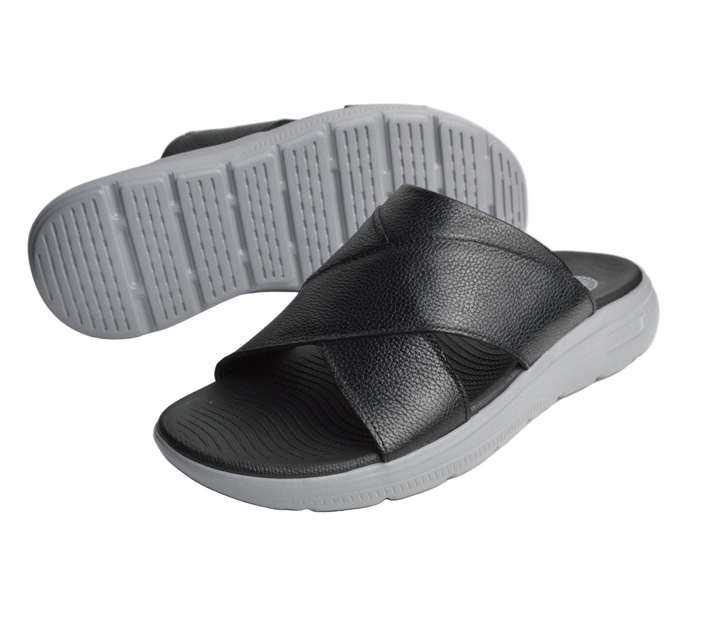 Sandale En Cuir  Rf202 Noir Eva