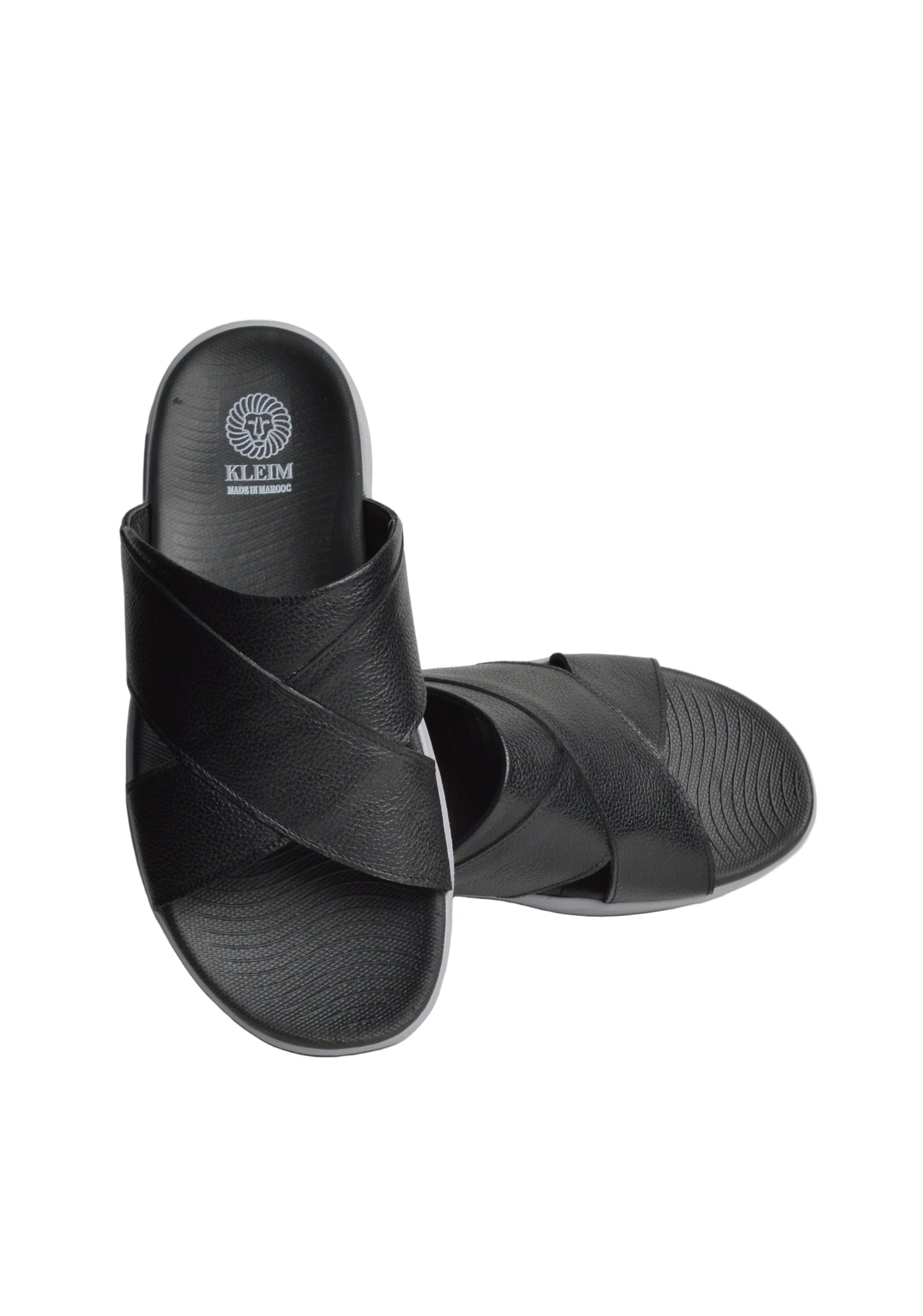 Sandale En Cuir  Rf202 Noir Eva