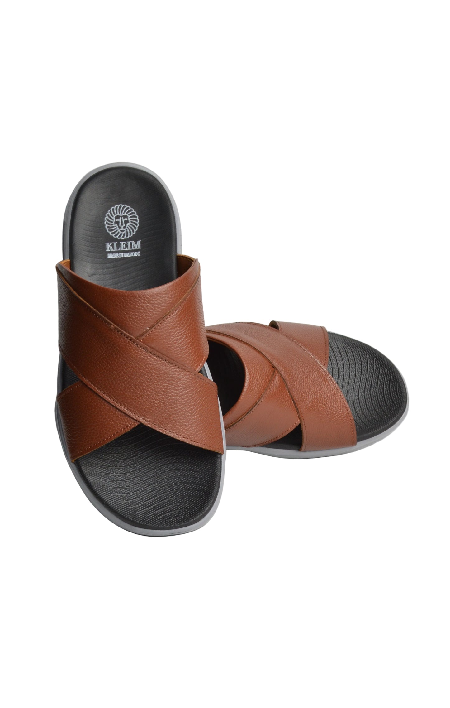 Sandale En Cuir  Rf202 Tabac Eva