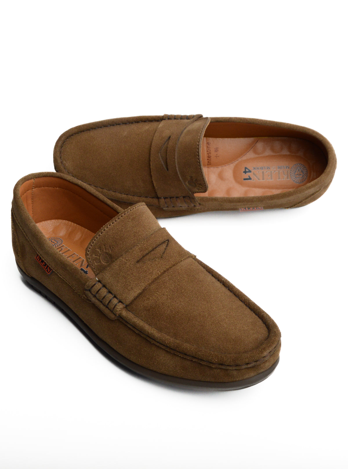 Alonzo Daim Kaki Mocassin En Cuir Daim