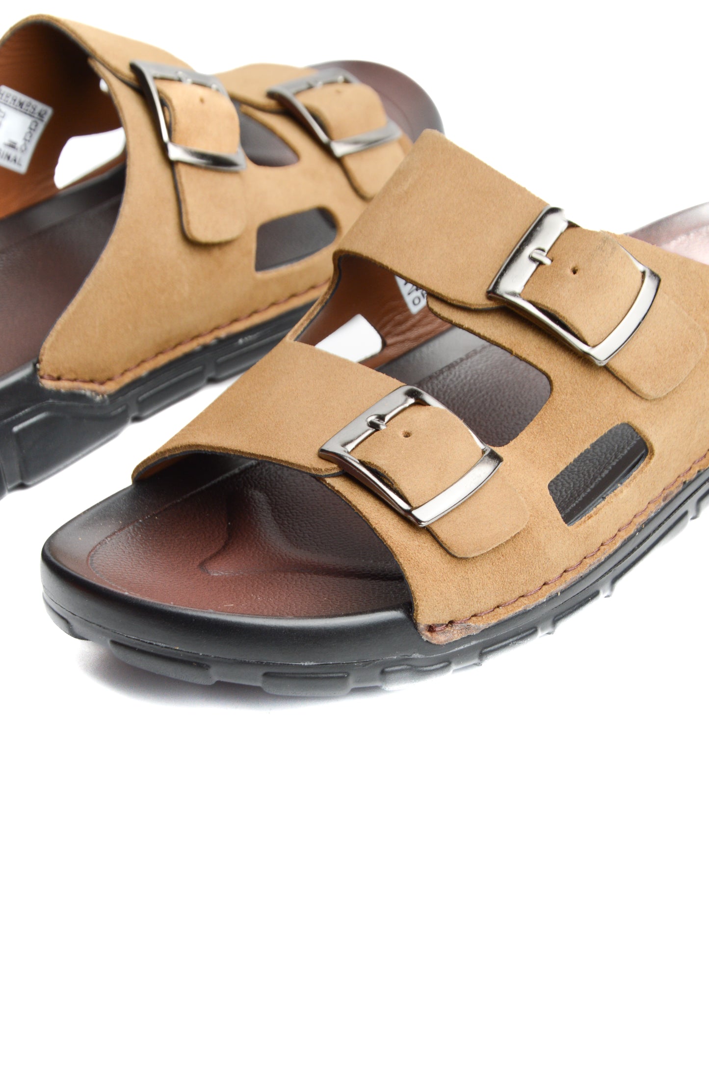 Sandale BREK En CUIR DAIM TABAC