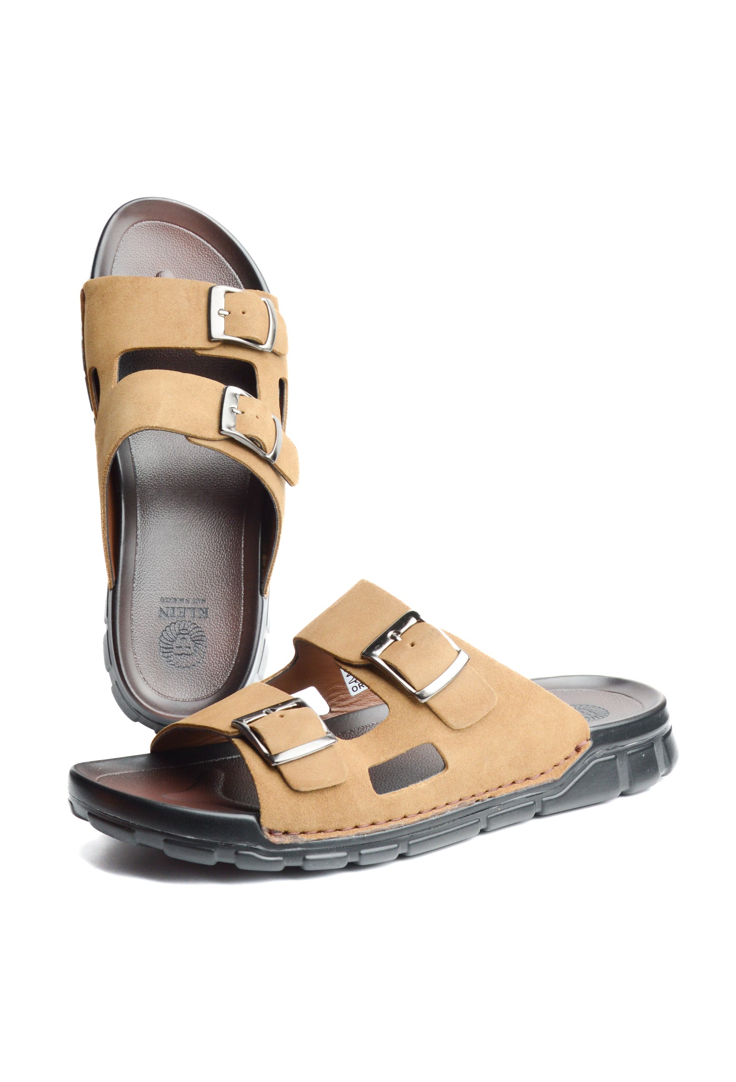 Sandale BREK En CUIR DAIM TABAC