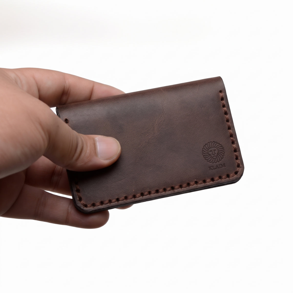 Porte-cartes marron mat