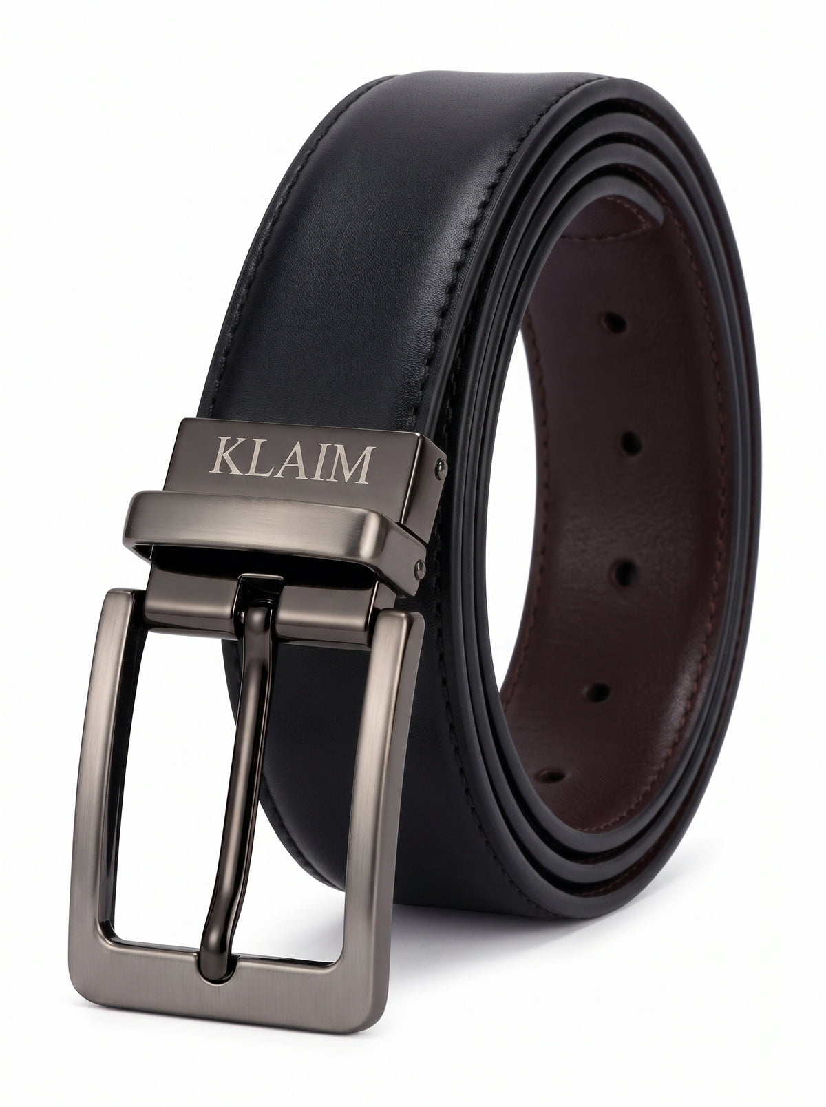 Ceinture Double Face en Cuir Véritable – 100% Cuir (Noir & Marron)