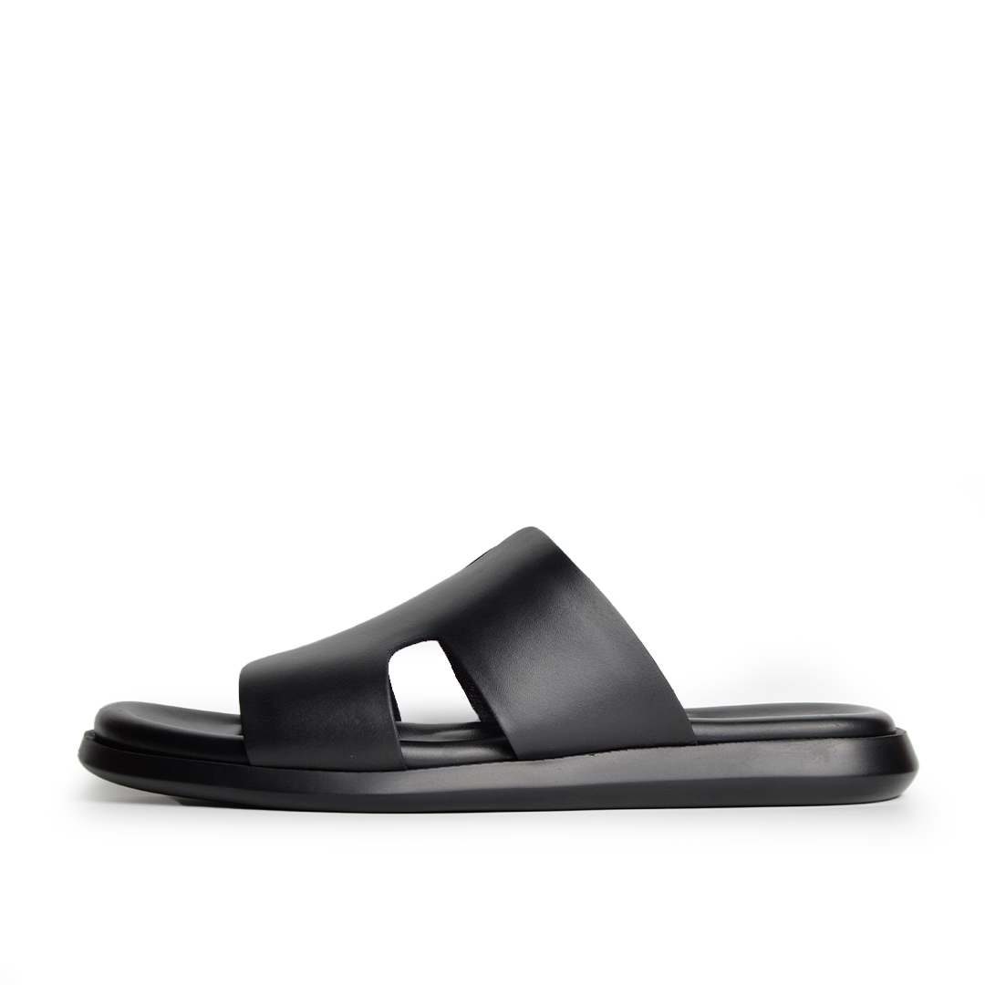 Sandale En Cuir  Rf 1012 Noir