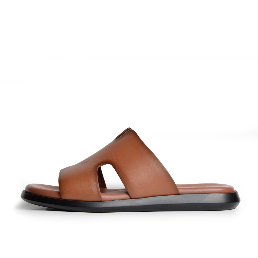 Sandale En Cuir  Rf 1012 Tabac