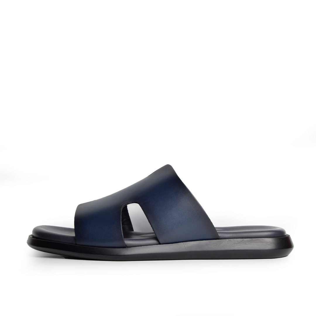 Sandale En Cuir  Rf 1012 Bleu marine