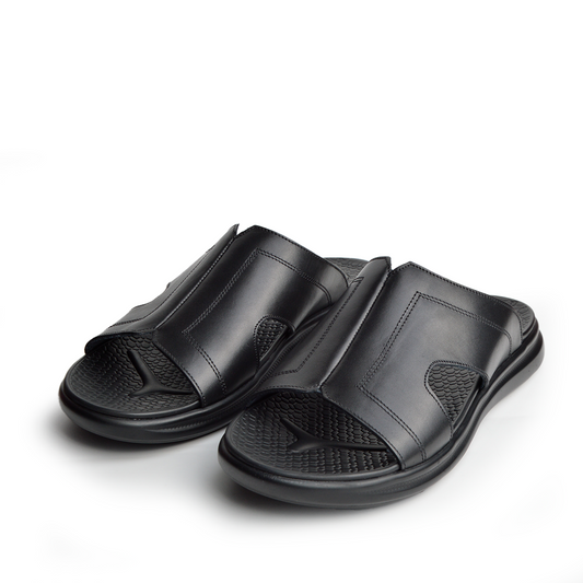 Sandale En Cuir  Rf 0215 Noir