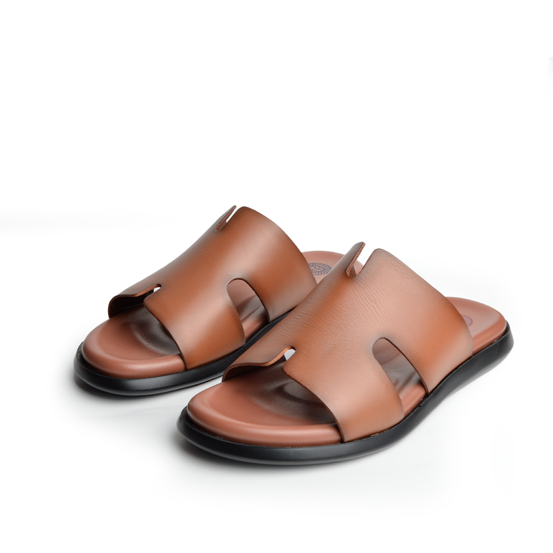 Sandale En Cuir  Rf 1012 Tabac