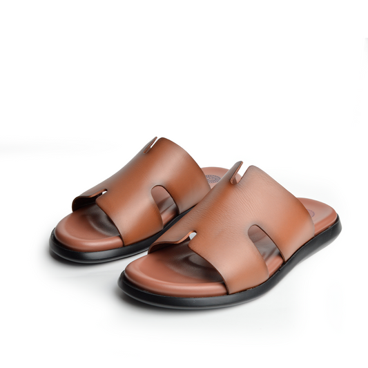 Sandale En Cuir  Rf 1012 Tabac