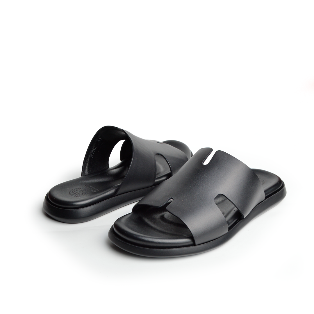 Sandale En Cuir  Rf 1012 Noir