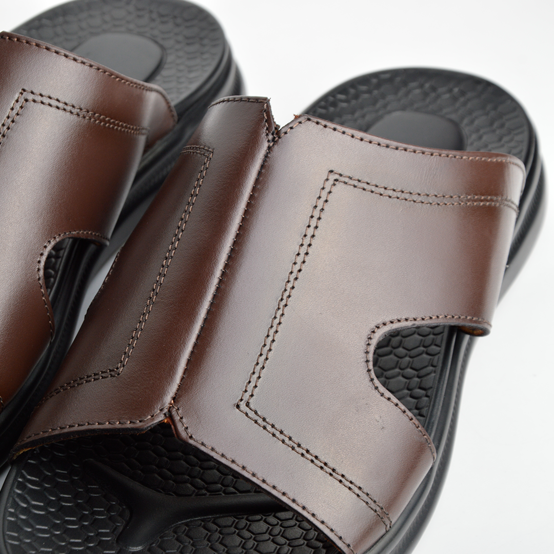 Sandale En Cuir  Rf 0215 Marron