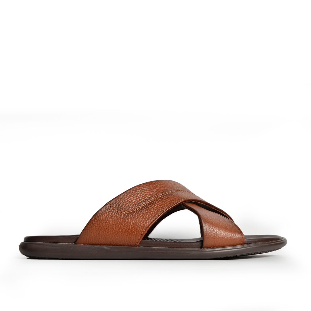 Sandale En Cuir  Rf206 X1 Tabac