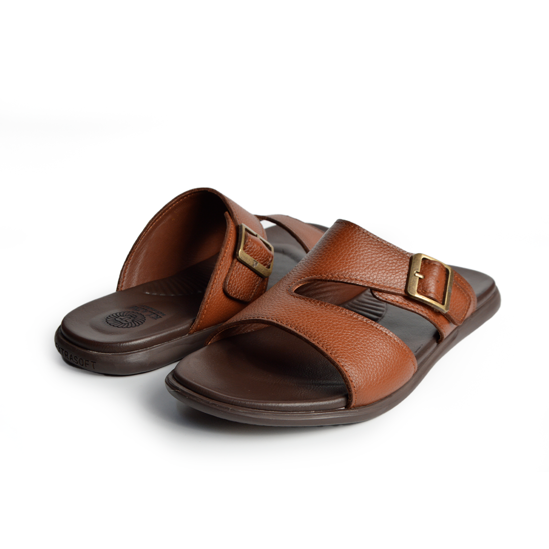 Sandale En Cuir  Rf 209 Tabac