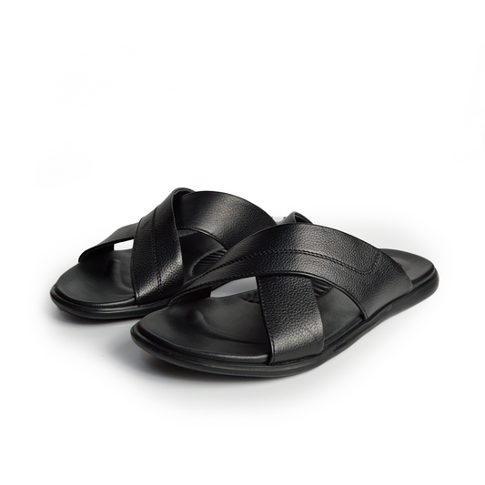 Sandale En Cuir  Rf206 X1 Noir
