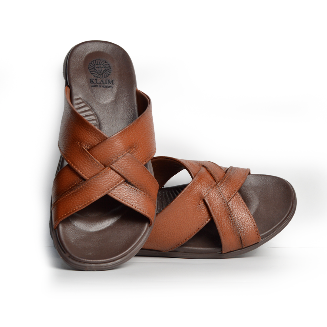 Sandale En Cuir  Rf210 X2 Tabac
