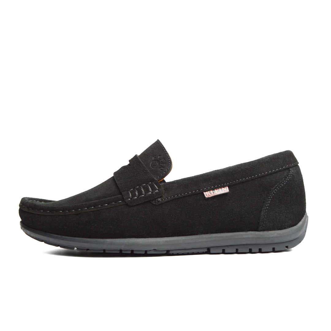 Alonzo Noir Mocassin En Cuir Daim