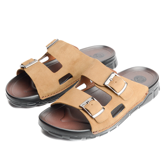 Sandale BREK En CUIR DAIM TABAC